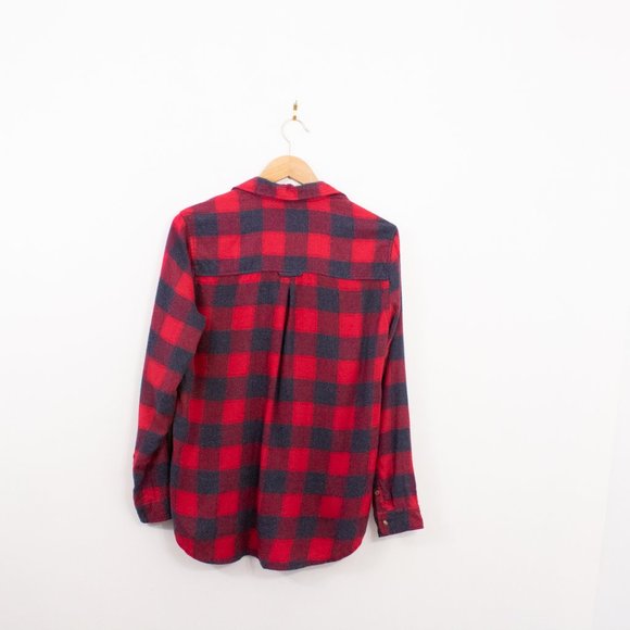 *American Eagle Boyfriend Fit Red Blue Flannel - Picture 8 of 8